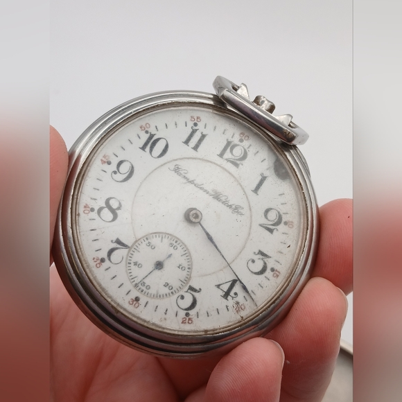 Hampden Watch Co Base Metal Pocket Watch 812036 for Parts & Repair